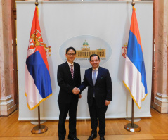 19 February 2019 National Assembly Deputy Speaker Prof. Dr Vladimir Marinkovic and the Ambassador of the Republic of Korea to Serbia